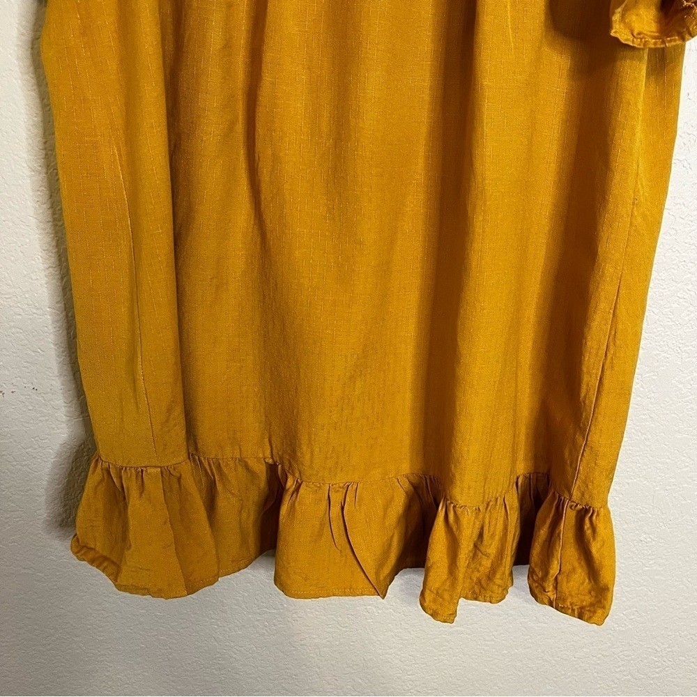 Bobeau Golden Yellow Flutter Sleeve Dress Size Large - Picture 6 of 12